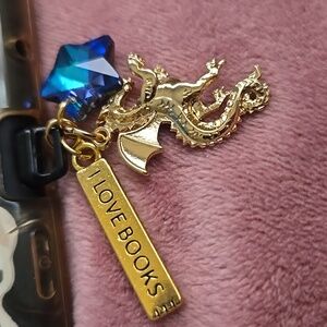 Gold Dragon and Blue Star Dust Plug Charm